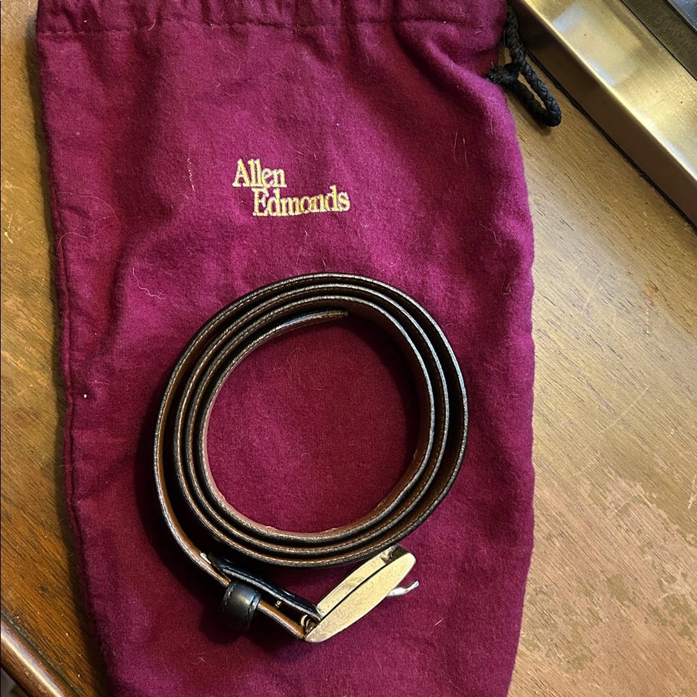 Allen Edmonds Dark Brown Leather Belt
